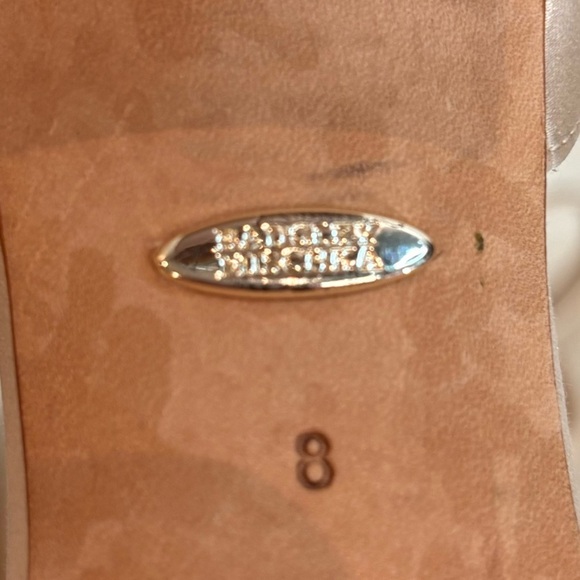 BADGLEY MISCHKA Sz 8 Clara Embellished Pearls Block Heel Ankle Straps Sandals - Picture 16 of 16